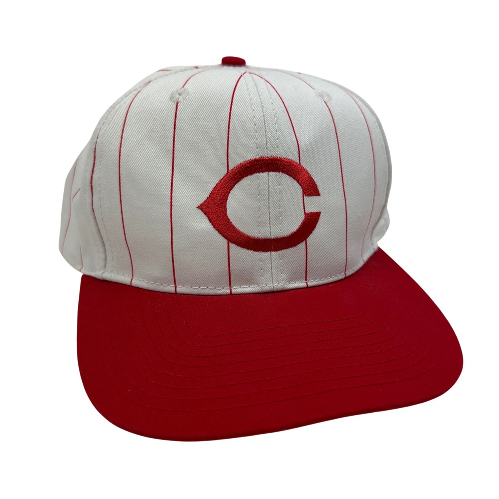 Vintage Cincinnati Reds Snapback Hat Twins Enterprise Pinstripe MLB Baseball Cap